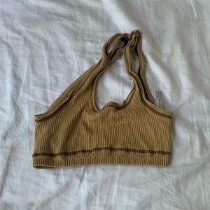 Urban outfitters tan cross over crop top